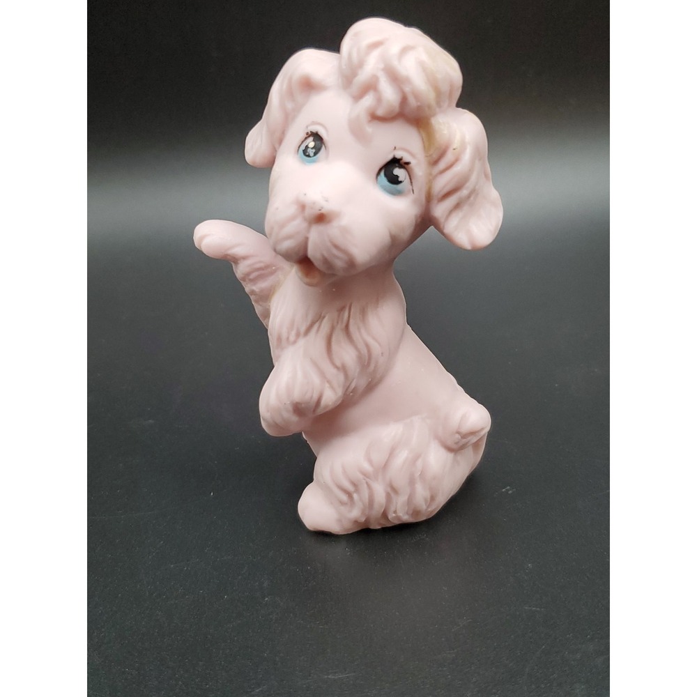 1960s Vintage Kelvin Ceramic Poodle Figurine with Blue Eyes